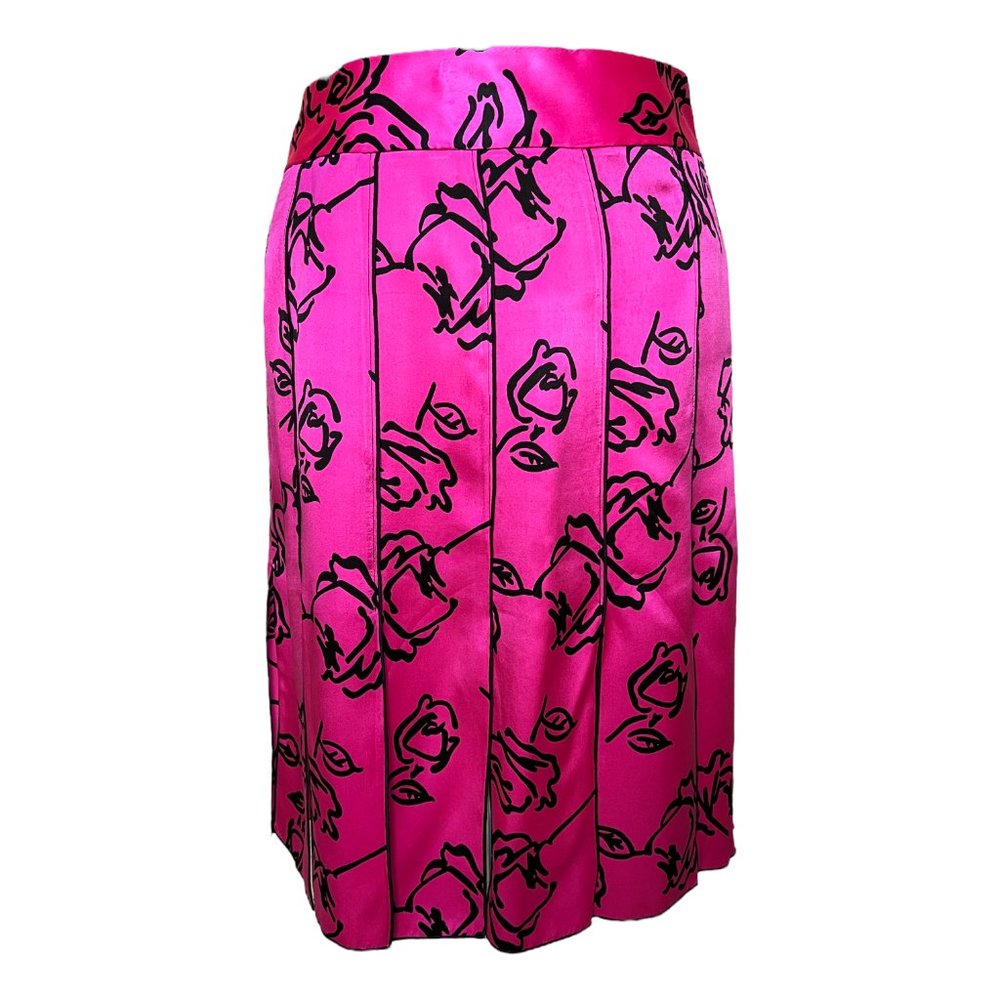 Hot pink and black silk car wash skirt